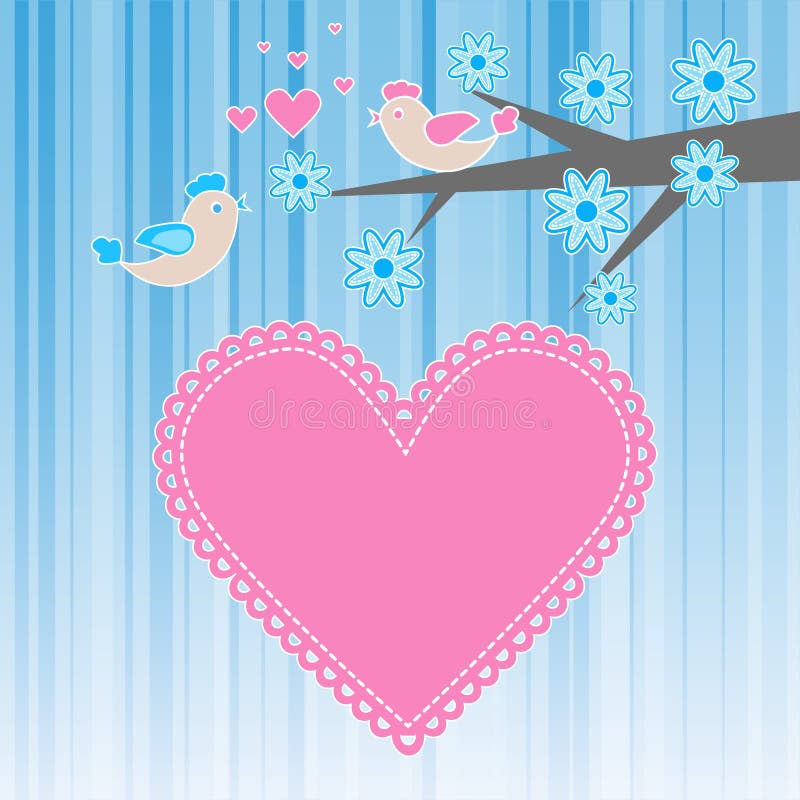 Dois pássaros no amor ilustração stock Dois pássaros no amor ilustração stock