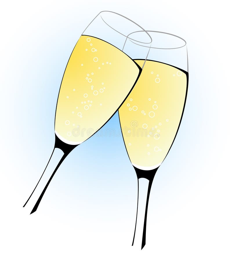 Dois copos de champanhe ilustração royalty free