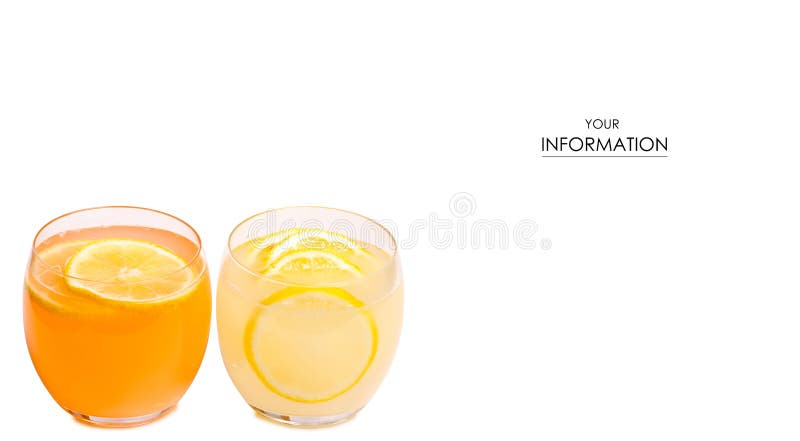 Dois vidros do teste padrão alaranjado do limão da limonada imagens de stock royalty free