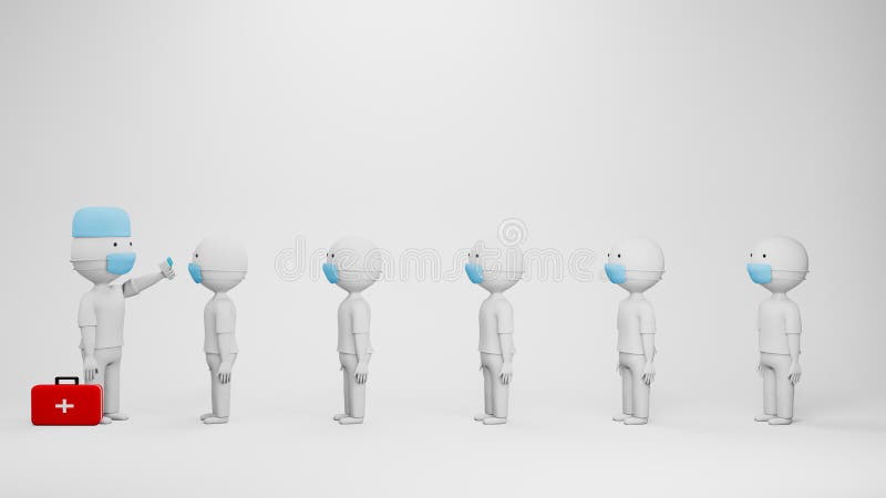 Doktor 3D mały człowiek Doktor ze strzykawką lekarz atakuje wirusa, lekarz chroni koncepcję ataku wirusa, 3D ilustracji Doktor 3D mały człowiek Doktor ze strzykawką lekarz atakuje wirusa, lekarz chroni koncepcję ataku wirusa, 3D ilustracji