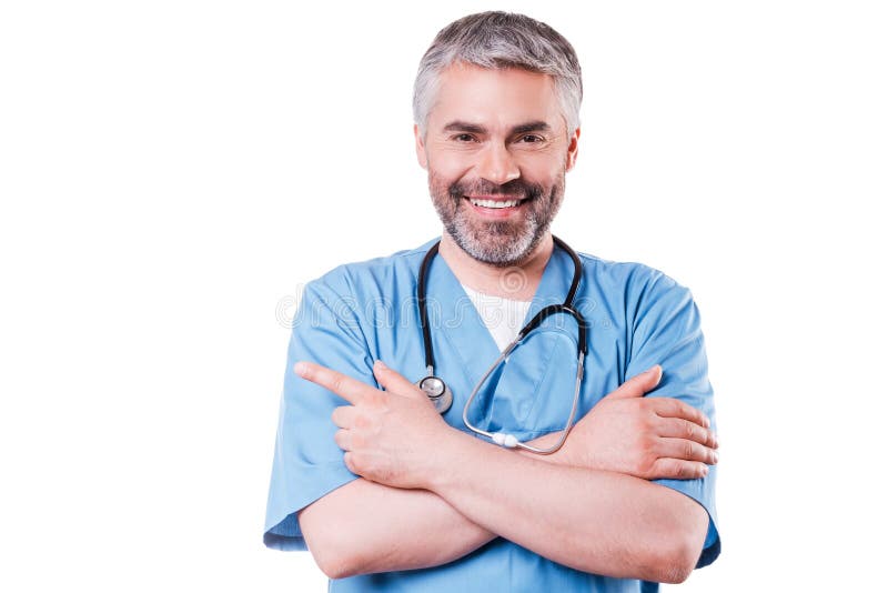 Doktor, der Kopienraum zeigt stockbild Doktor, der Kopienraum zeigt stockbild
