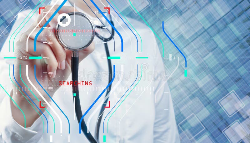 Doktor med en stetoskop i händerna arkivbild Doktor med en stetoskop i händerna arkivbild