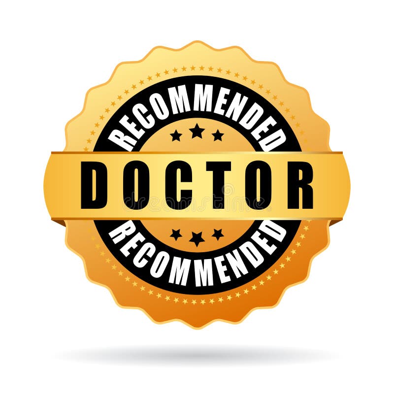 Doktor rekommenderad vektorsymbol royaltyfri illustrationer