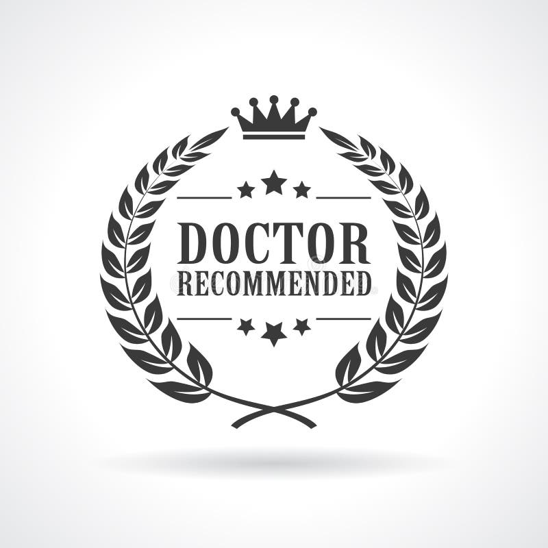 Doktor rekommenderad vektorsymbol royaltyfri illustrationer