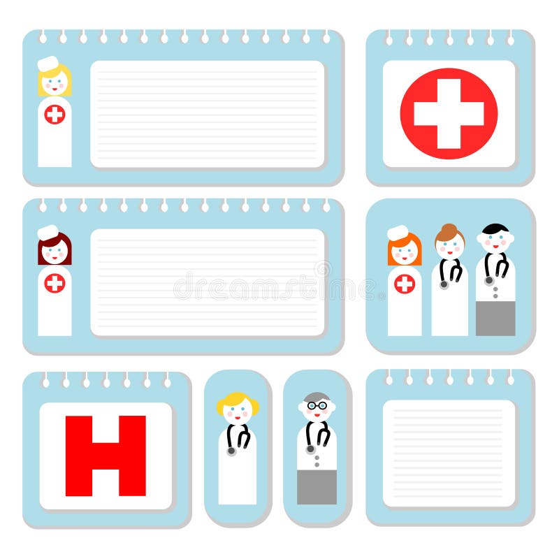 Doktor- und Krankenschwesteranmerkungspapier lizenzfreie abbildung