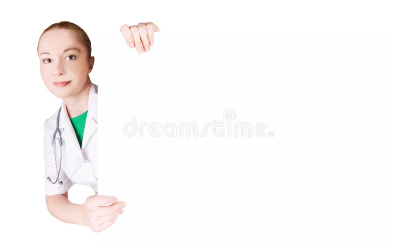 Doktor und leerer Vorstand stockfotografie Doktor und leerer Vorstand stockfotografie