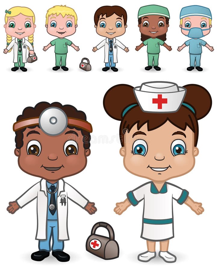 This is the 2nd set of a variety of children dressed as doctors and nurses. This is the 2nd set of a variety of children dressed as doctors and nurses.