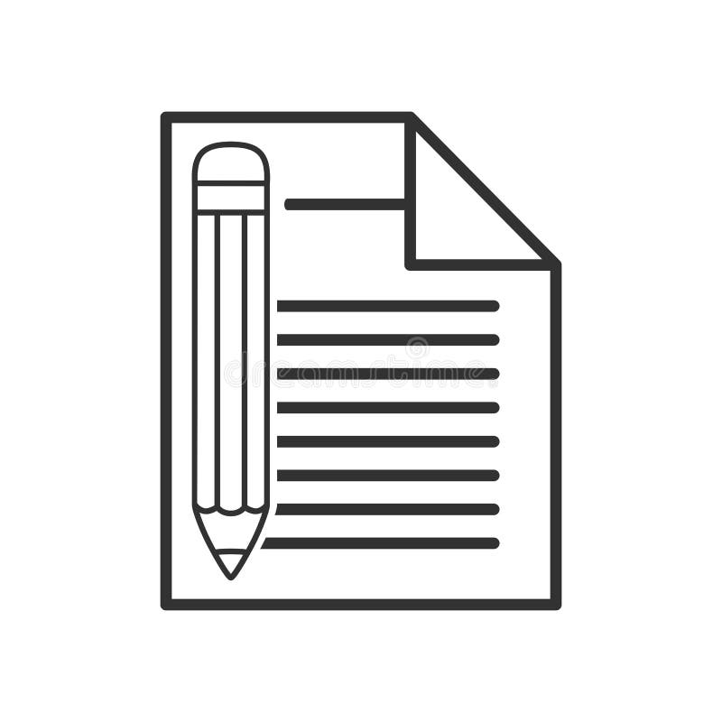 Dokument z Ołówkową konturu mieszkania ikoną ilustracji Dokument z Ołówkową konturu mieszkania ikoną ilustracji