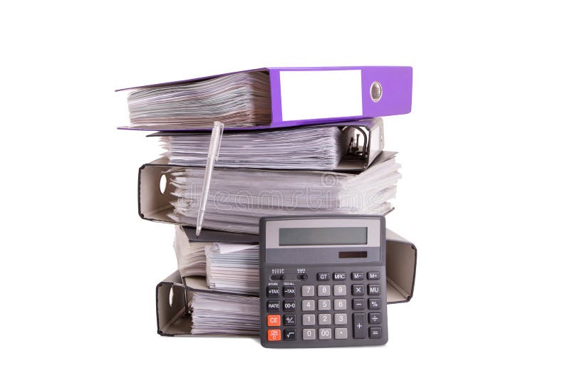 Dokumente und Taschenrechnerordner stockbilder Dokumente und Taschenrechnerordner stockbilder