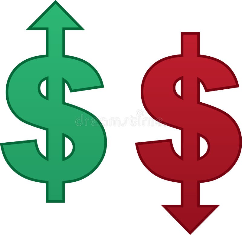 Dolarowa strzała Up Zestrzela ilustracja wektor Dolarowa strzała Up Zestrzela ilustracja wektor