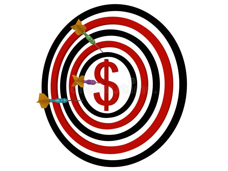 dolarowe dartboard strzałki ilustracja wektor dolarowe dartboard strzałki ilustracja wektor
