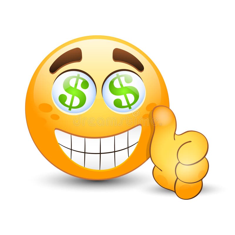 dolarowy emoticon oczu znaka kciuk dolarowy ilustracja wektor dolarowy emoticon oczu znaka kciuk dolarowy ilustracja wektor