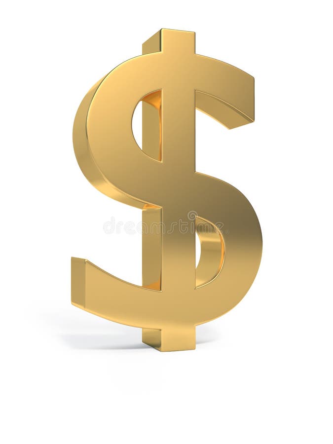 3d render. Dollar currency symbol with clipping paths. 3d render. Dollar currency symbol with clipping paths