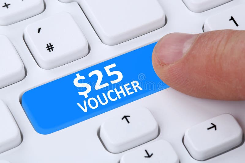 25 Dollar voucher gift discount sale online shopping e-commerce internet shop computer. 25 Dollar voucher gift discount sale online shopping e-commerce internet shop computer