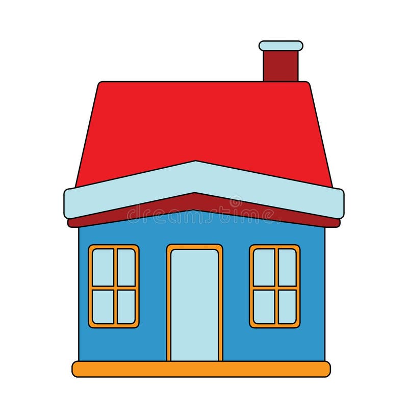 Image Of Cartoon House Clipart Vector, Doll House, Doll House