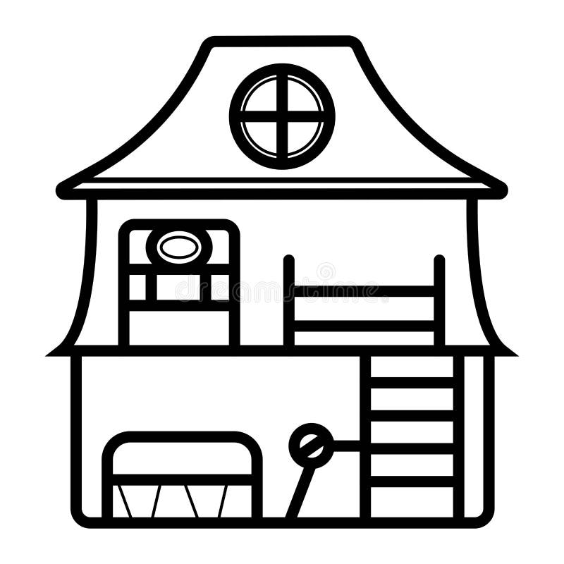 Doll House Cartoon House Clip Art Illustartion Vector Isolated Stock
