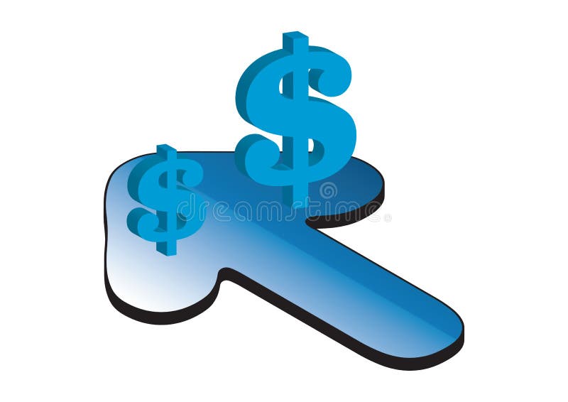 Dollar arrow - vector