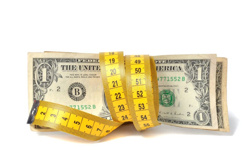 Dollar banknote and measure tape