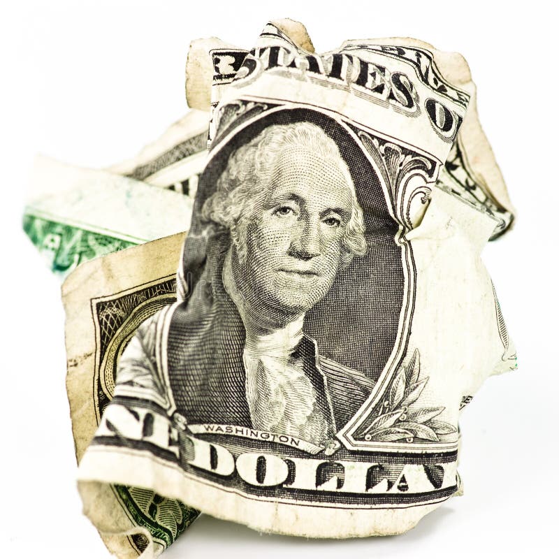 Cash Crunch Money Dollar Bill Crushed in Vise Stock Image Image of