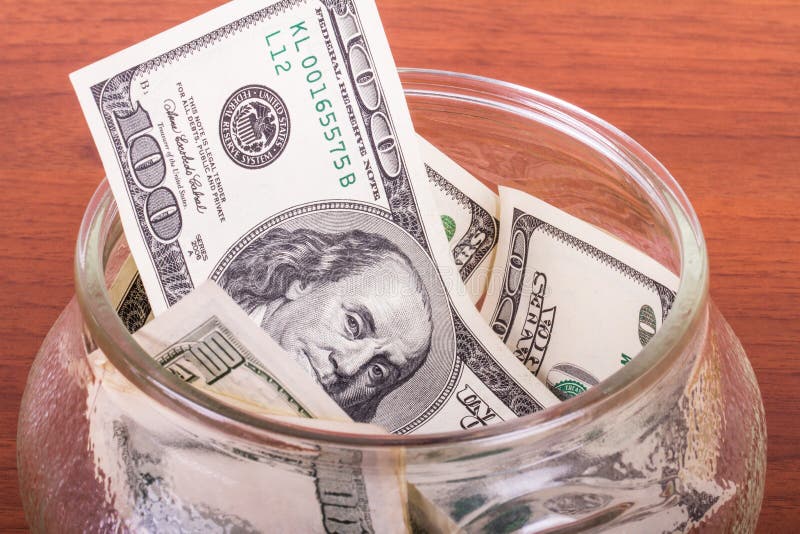 Dollar Banknotes in Glass Bowl Stock Photo Image of bowl, budget