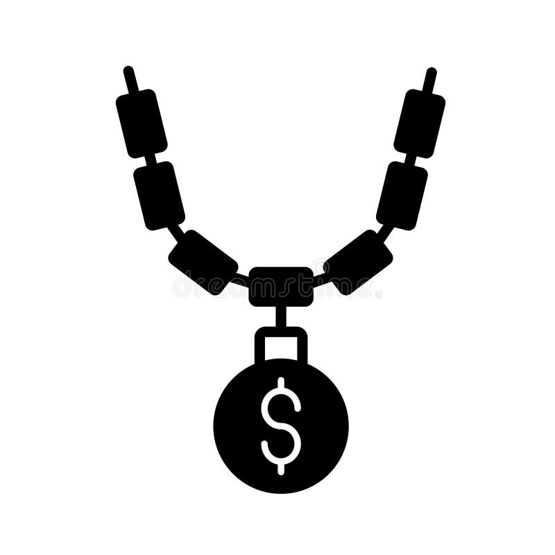 Dollar chain Glyph Vector Icon that can easily edit or modify.