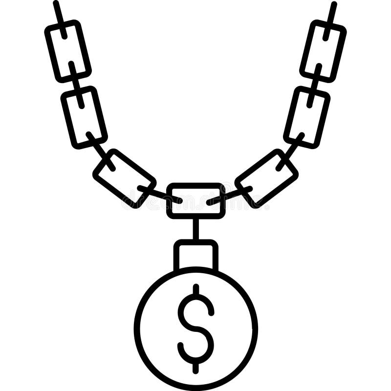 Dollar chain Outline Vector Icon that can easily edit or modify. vector illustration