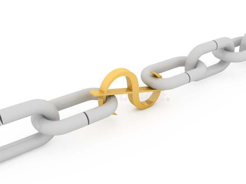 Dollar connecting two links of chain