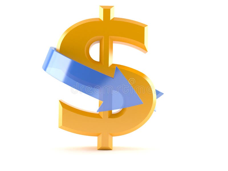Dollar Currency Symbol with Arrow Stock Illustration - Illustration of ...