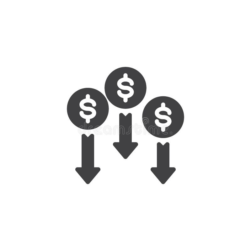 Dollar Decrease Rate Vector Icon Stock Vector - Illustration of lower ...