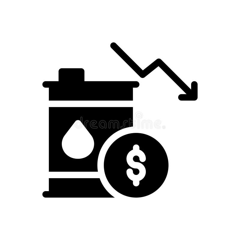 Dollar decrease vector glyph flat icon. Power decrease vectors