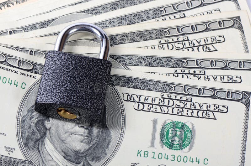 Money and the lock stock image. Image of savings, padlock 12568975