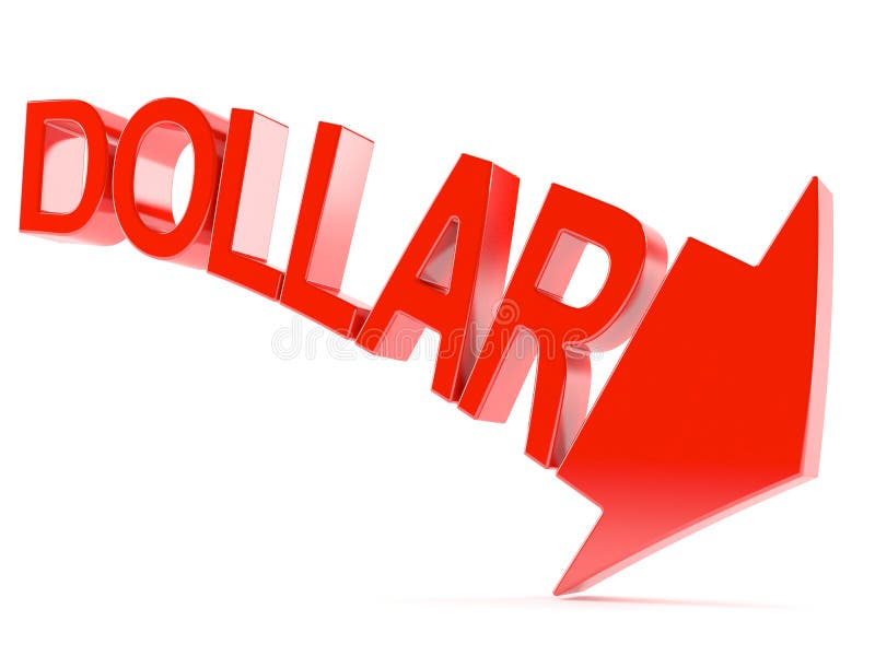 Dollar going down concept royalty free illustration
