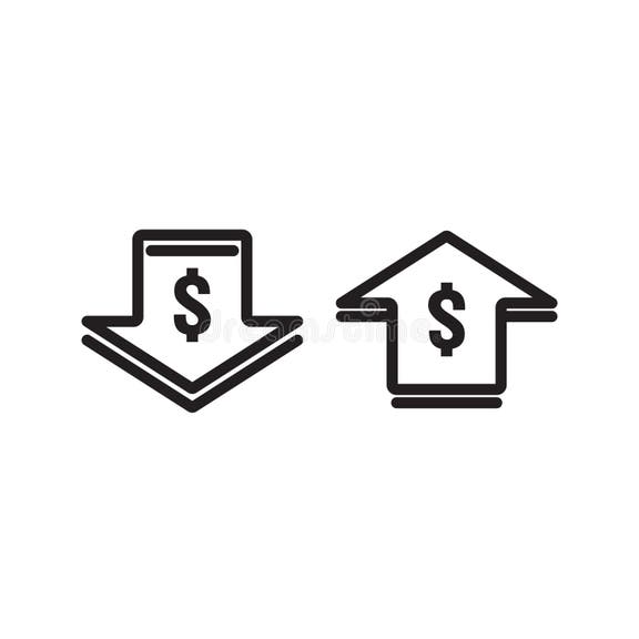 Dollar Increase Decrease Icon. Money Symbol with Arrow Stretching ...