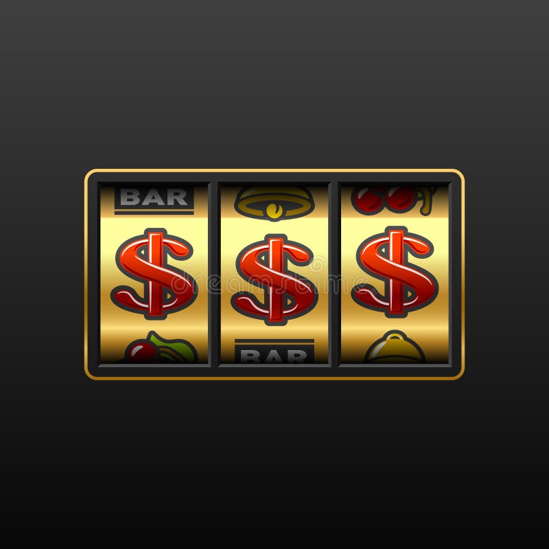 Dollar Jackpot Winning in Slot Machine Stock Vector Illustration of