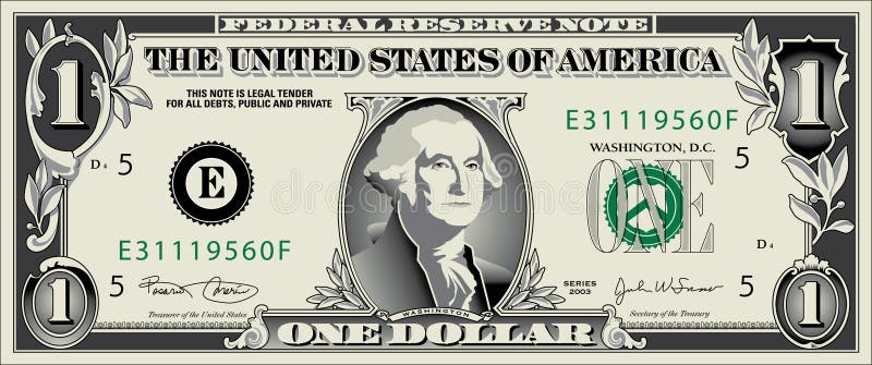 A Stylized Drawing of a Dollar Bill.