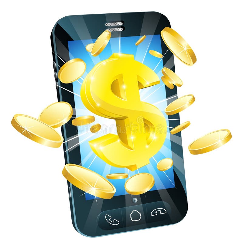 Dollar money phone concept stock illustration Dollar money phone concept stock illustration