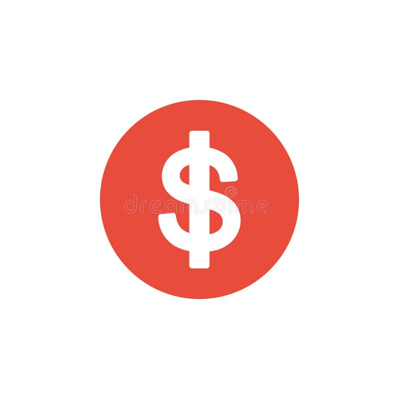 Dollar Money Red Symbol Icon and Vector Stock Vector Illustration of