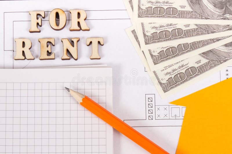 Dollar, Notepad and Electrical Diagrams, Renting House or Flat Concept