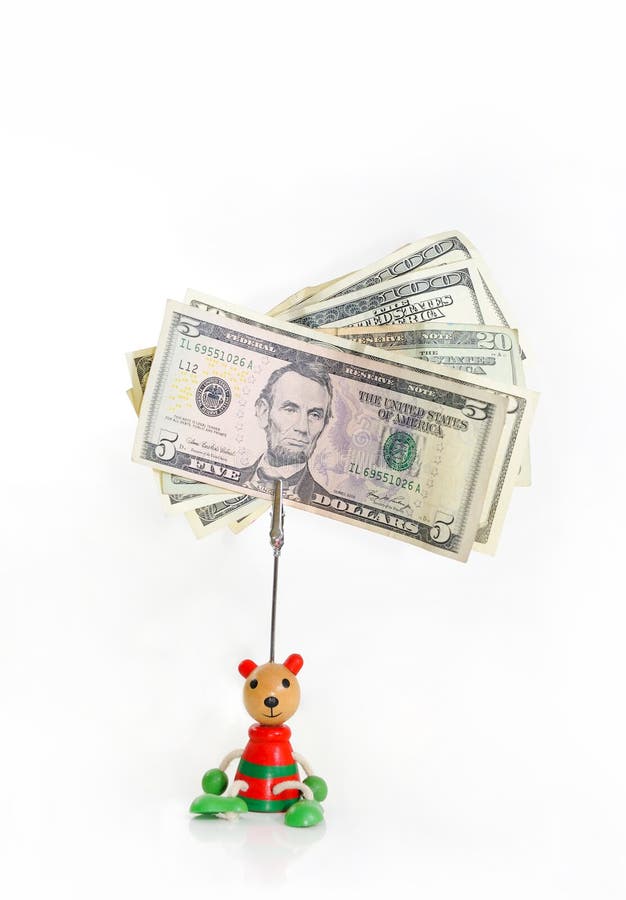 Dollar Notes in Baby Cradle for Notes. Stock Image Image of banking