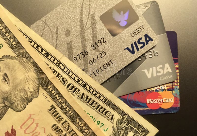 Dollar och kontokort royaltyfria foton Dollar och kontokort royaltyfria foton