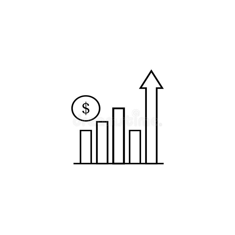 Graph Icon in Trendy Flat Style Isolated on White Background. Chart Bar