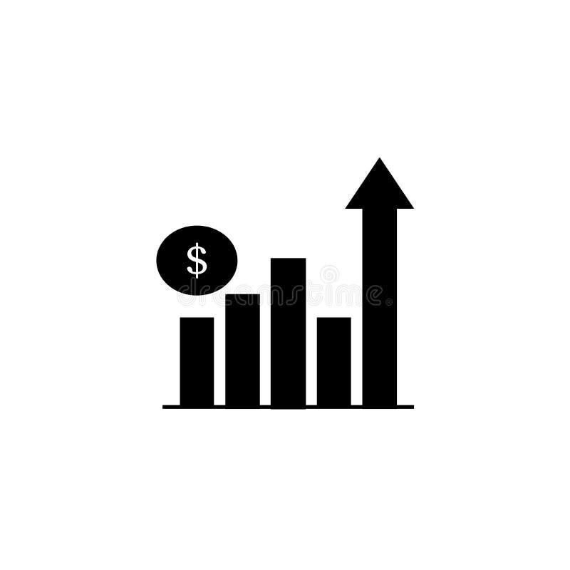 Dollar Rate Increase Graphic Icon. Mobile Apps, Printing and More Usage