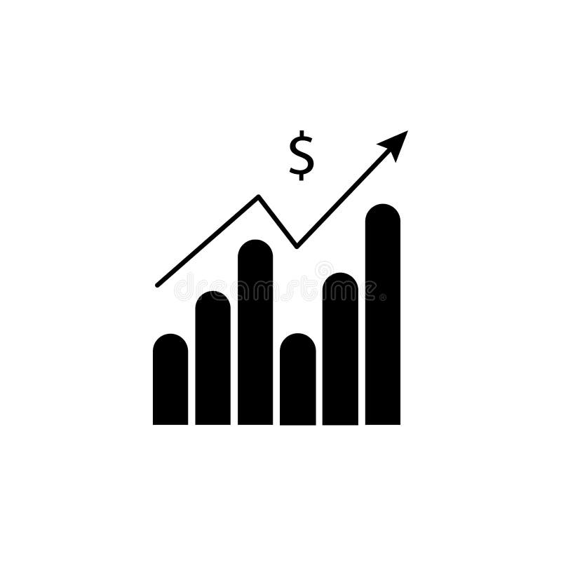 Dollar Rate Increase Graphic Icon. Mobile Apps, Printing and More Usage