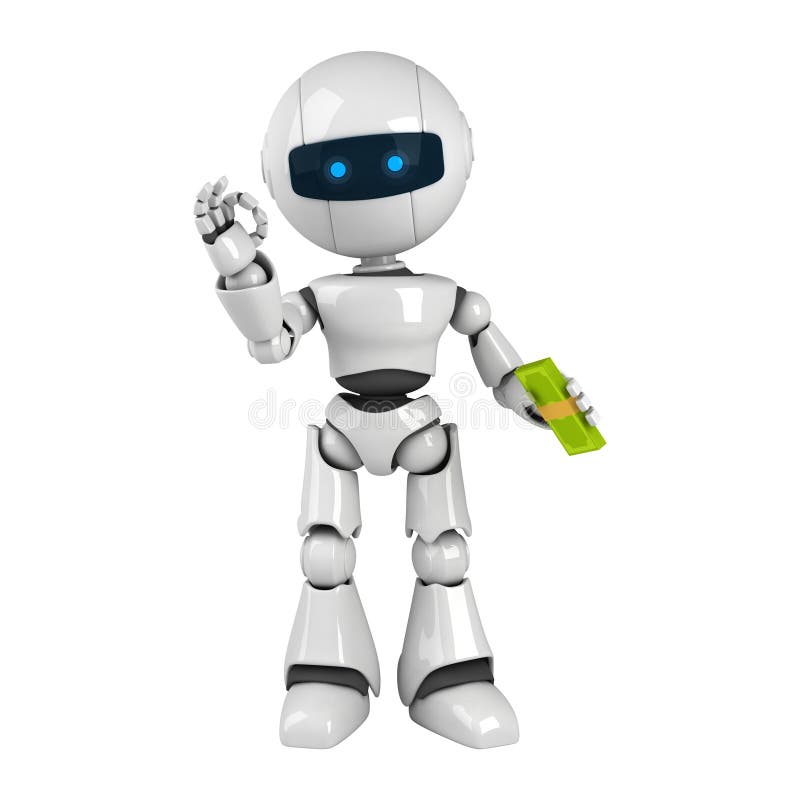 Dollar robotstaywhite stock illustrationer