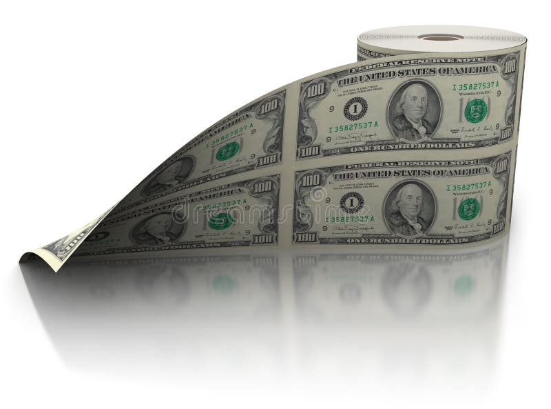 Dollar Roll Isolated on White