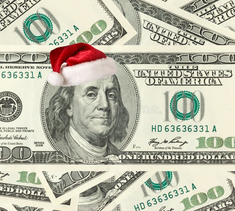 Dollar Santa. Christmas shopping concept Dollar Santa. Christmas shopping concept