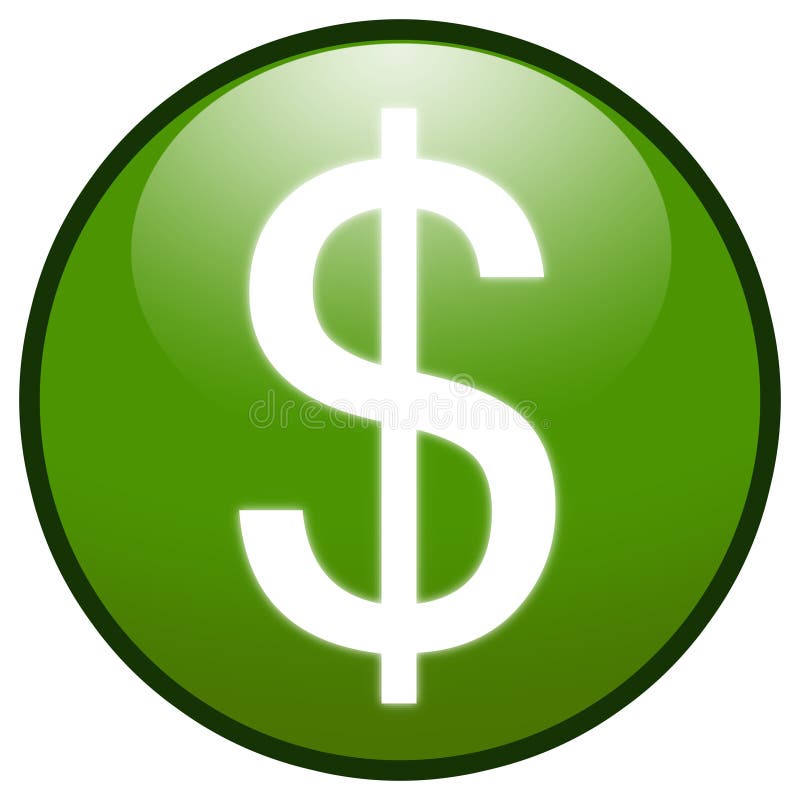 Dollar Sign Button Icon (green) Royalty Free Stock Images Image 5639349
