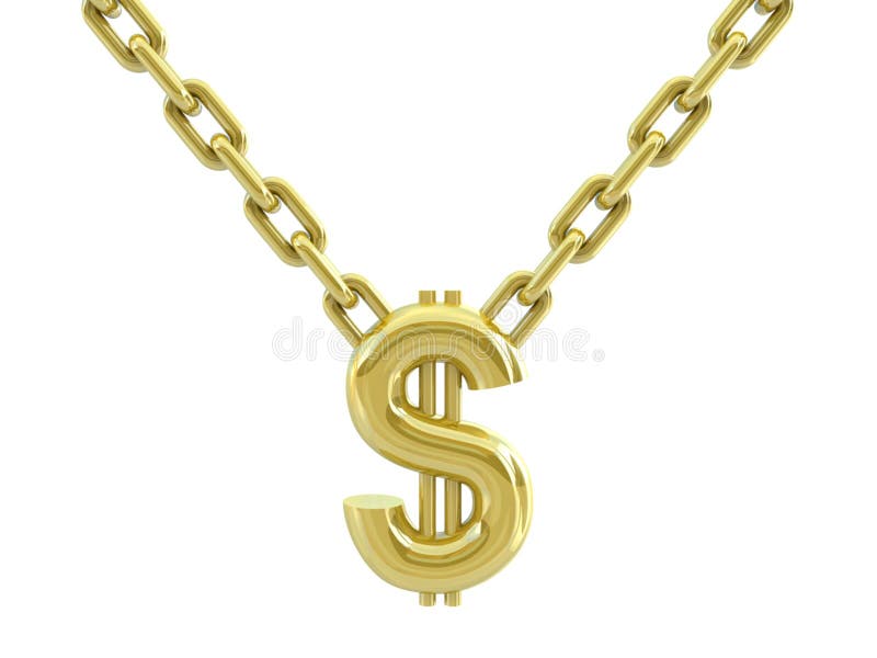 Dollar sign with chain stock illustration. Illustration of chain - 25069152