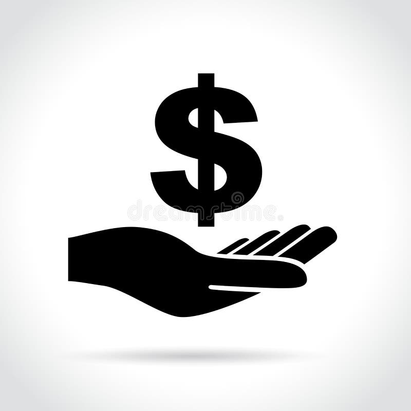 Dollar sign in hand icon royalty free illustration Dollar sign in hand icon royalty free illustration
