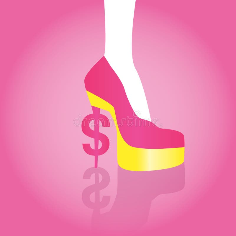 Dollar Sign Heels. Vector Illustration Decorative Design Stock Vector ...